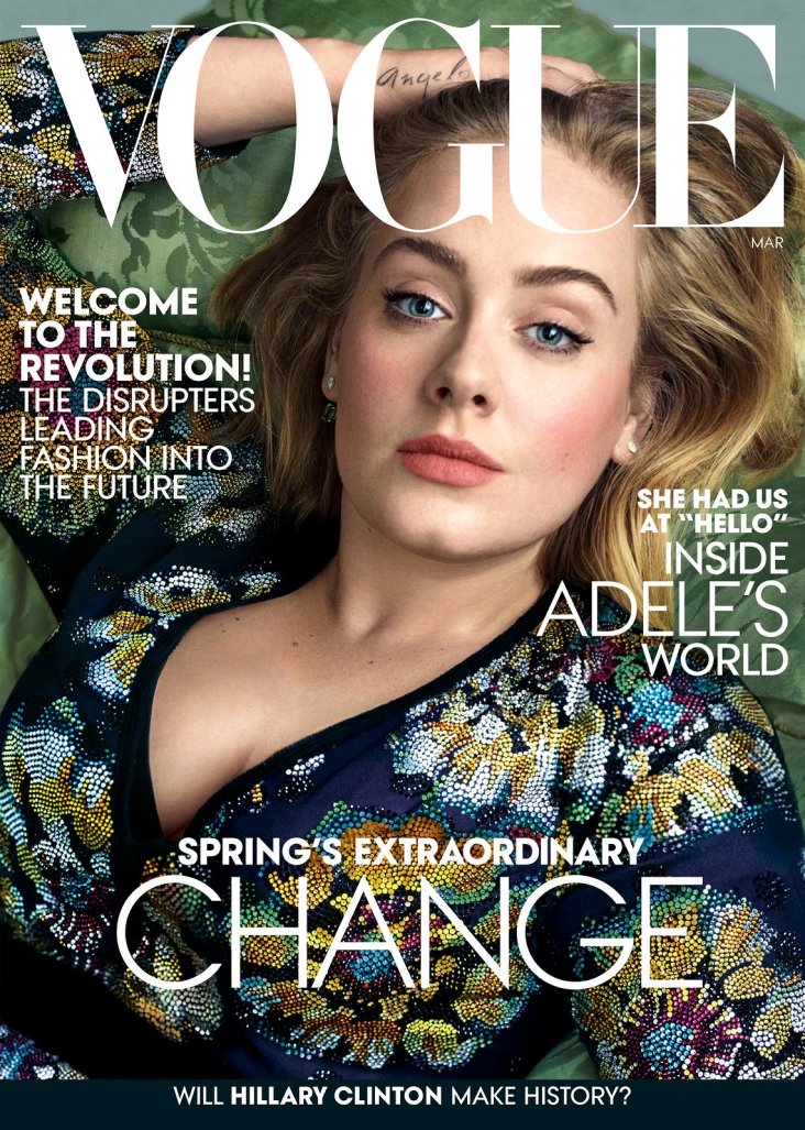Adele Vogue March 2016-Cover