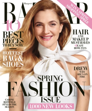 Drew Barrymore X Harper's Bazaar March 2016-Cover