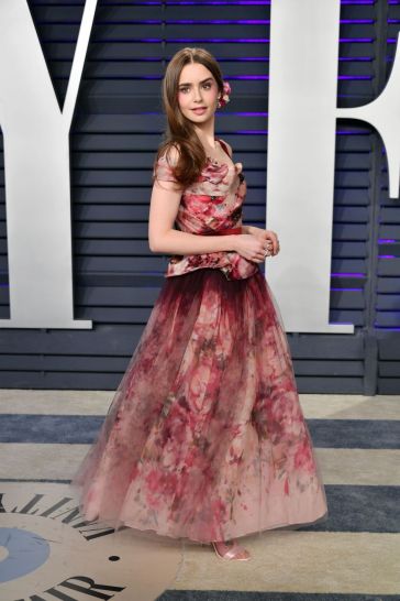 Lily Collins in Marchesa Fall 2019-6